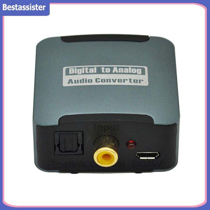 Digital To Analog Audio Decoder Signal To RCA R/L Coaxial Fiber Optic