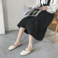 Womens Flat Shoes R Square Toe Slingback Buckle Mules