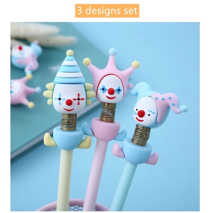 3pcs-cute-shaking-clown-pen-ballpoint-0-5mm-black-color-gel-ink-pens-for-writing-funny-stationery-kids-gift-office-school-a6948-pens