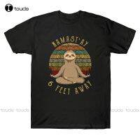 New Sloth Hippies Yoga NamastAy 6 Feet Away Social Distancing Vintage S T-Shirt Tall T Shirts Cotton Tee Unisex