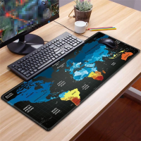 【CW】World Map Gaming แผ่นรองเมาส์ขนาดใหญ่ Gamer แผ่นรองเม้าส์ขนาดใหญ่สำหรับ PC คอมพิวเตอร์ Mousepad พรมพื้นผิว Mause Pad แป้นพิมพ์โต๊ะ Mat