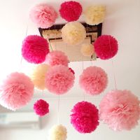 【CW】 14 quot;35cm Flower Pompom Tissue Paper Pom Poms Christmas Halloween Baby Shower Birthday Wedding Party Decoration Paper Flower Balls