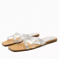 Spain ZA home summer 2023 new word drag casual za/ra transparent light slippers wearing flat sandals women.