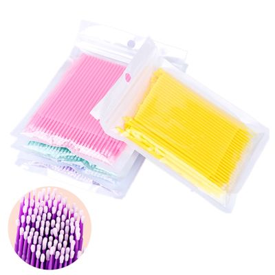 【YF】 100Pcs Brushes Cotton Swab Eyelashes Microbrush Removing Cleaning Lash Extension Supplies Makeup Tools