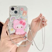 เคส Sanrio Hello Kitty ลายการ์ตูนแบบเต็มตัวกันกระแทกเคสโทรศัพท์มือถือน่ารักสำหรับ iPhone 15 Pro Max Plus เคสโทรศัพท์แข็งสำหรับ iPhone 14 Pro Max เคสกันกระแทกเคสสำหรับ Apple 13 12 11เคสห่อหุ้ม