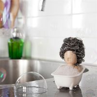 People Shape Dish Washing Sponge Box Kitchen Sink Clean Brush Holder Dish Opera Dish Scrubber Storage Plate Kitchen Accessories