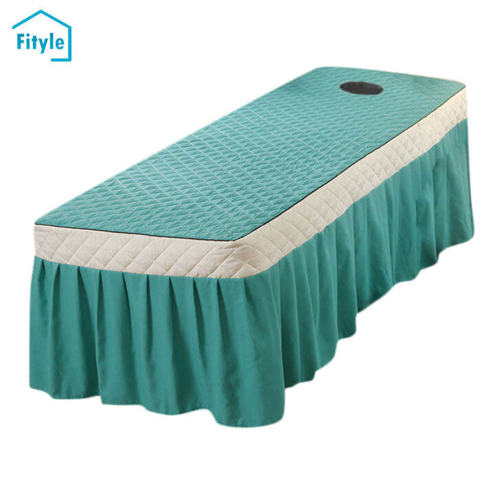 Fityle SPA Massage Table Skirt Beauty Bed Quilted Sheet with Valance