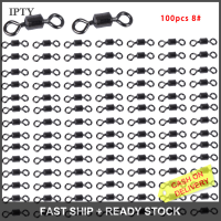 IPTY 50pcs/100pcs Fishing Connector ลูกปืนหมุน Solid Ring Barrel ROLL หมุน