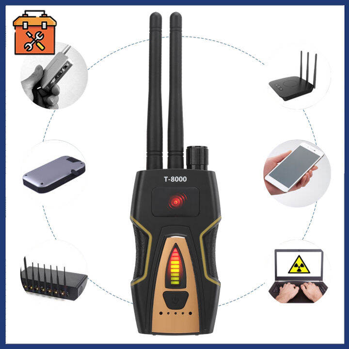 T8000เครื่องตรวจจับสัญญาณ Rf Anti-Spy Gps Gsm  เลนส์กล้องถ่ายรูปเสียงอุปกรณ์ตรวจจับเครื่องดักฟัง Tracker | Lazada.Co.Th