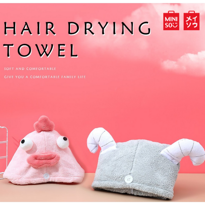 Miniso Hair Drying Towel Quick Drying Cap Bathroom Supplies Lazada PH