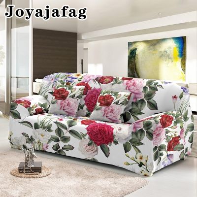{cloth artist} ผ้าคลุมโซฟายางยืดลายดอกไม้สำหรับห้องนั่งเล่นซักได้ทุกมุมแบ่งส่วนผ้าคลุมโซฟา L ปลอกลื่น