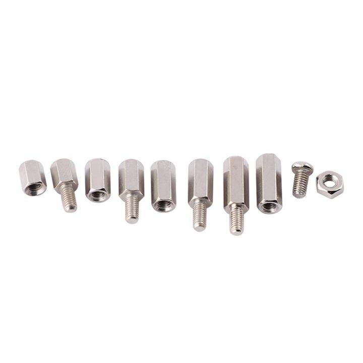 200pcs-set-m3-hex-nut-spacing-screw-male-female-threaded-pillar-pcb-pc-motherboard-nickel-plated-standoff-spacer-kit