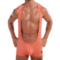 Mens Sexy Sleeveless Bodysuit Bugle Pouch Underwear Leotard Athletic Jumpsuit Open Butt Sex Lingerie Backless Bodycon