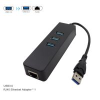 USB เป็นอะแดปเตอร์อีเธอร์เน็ต3พอร์ต USB 3.0 Hub Ethernet RJ45สาย Lan การ์ดเน็ตเวิร์คสำหรับพีซี10/100Mbps