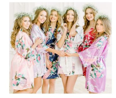 【cw】 Bridesmaid Dressing Gowns Floral   Wedding Robes Bridesmaids Bride - Aliexpress