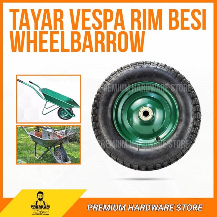 Vespa Tyre 15 Inch Heavy Duty Vespa Wheelbarrow Tire Tayar Vespa Kereta Sorong Tayar Hidup Rim 9698