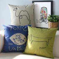 [FAZOZO Home Textile Store] วรรณกรรมสมัยใหม่ที่เรียบง่ายสีฟ้าหมอน Picasso ร่างหมอนเบาะ Pillowcasesofa เบาะหมอนตกแต่งบ้าน