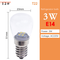 ?【Lowest price】CHANGDA หลอดไฟติดตู้เย็น LED 3W สำหรับ AC220V ความสว่างสูง SMD สีขาวและสีขาวอบอุ่น E14