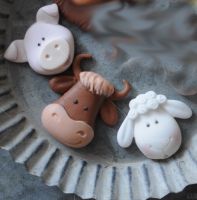 Cattle Sheep Pig Cake Silicone Mold Kitchen DIY Fondant Baking Tool Fudge Biscuit Chocolate Decorated Animal Shape Silicone Mold Bread  Cake Cookie Ac