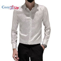 เสื้อเชิ้ตแขนยาวผู้ชาย Cozy Up Leaf Pattern Batik Ruffian หล่อสบายๆ