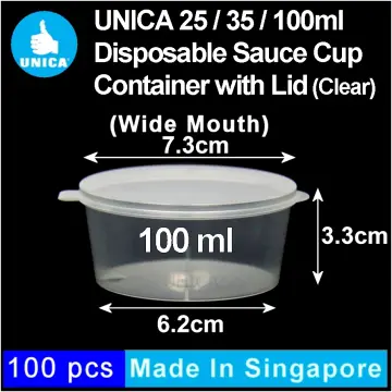 100Pcs Small Plastic Sauce Cups Food Storage Containers Clear