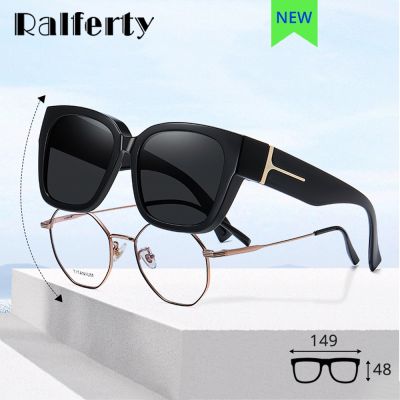 Ralferty Oversize Sunglasses Overlay Polarized UV400 Anti UVA UVB TR90 Light Weight Can Cover On Glasses Driver Shades Women