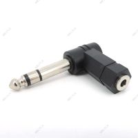 L Type 3.5mm Female Jack to 6.35mm 6.5 Male Jack Right Angled Cable Converter Connector Plug Headphone Sound Adapter WB15