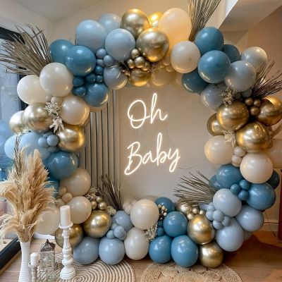 127Pcs Dusty Blue Balloons Garland Arch Kit Latex Balloon Party Decor for Baby Shower Birthday Wedding Party Supplies Balloons