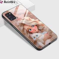 Jizetin เคสใส่โทรศัพท์แก้วสำหรับ Samsung Galaxy A32 A32 5G A33 5G A30 A31กันกระแทก3D ยิ้มได้ชุดเจ้าหญิงปลอกหุ้มกระจกเทมเปอร์