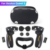 เคสฝาครอบป้องกันซิลิโคนสำหรับชุดหูฟัง Oculus Quest 2ปลอกหุ้มหัวไม้กอล์ฟแผ่นปิดตาที่จับอุปกรณ์เสริม Quest2 VR