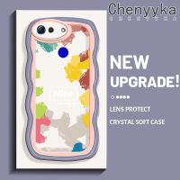 Chenyyka เคส V20เคสสำหรับ Honor V30โปร์การ์ตูนสีน้ำสวยดีไซน์ใหม่สีครีมขอบคลื่นปลอกเคสมือถือกันกระแทกแบบใสนิ่มฝาครอบป้องกันโปร่งใสลายกล้องถ่ายรูปเรียบง่ายอ่อนโยน