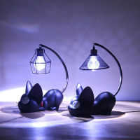 โคมไฟตั้งโต๊ะเรซิ่น Gigi Cat Night Light Kids Presents Table Lights Home Ornament Craft Bedroom Decoration Black Cat Lighting Stings