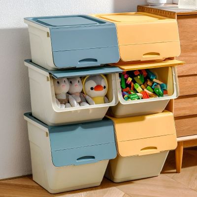 [COD] Storage cabinet assembled oblique mouth type childrens toy storage box large plastic multi-functional baby snack finishing