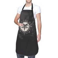 Baphomet Occult Goat Head Pentagram Gothic Devil Apron with Pocket Kitchen Waterproof Oxford Cloth Aprons for Men Women Work Aprons