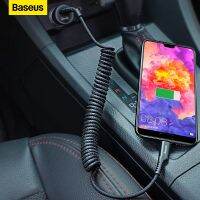 Baseus สปริง USB แบบสปริง,สายเคเบิลสำหFlag man Xiaomi ซี Mi 9 S10 Samsung Huawei P30 Lite 2A หดได้เร็ว