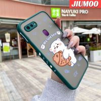 เคส JIUMOO สำหรับ OPPO F9 F9 Pro U1 Realme A7x 2 Pro เคสการ์ตูนหมีน่ารักบางฝ้าดีไซน์ใหม่แข็งกันแรงกระแทกขอบเคสนิ่มใส่โทรศัพท์ปลอกซิลิโคนคลุมทั้งหมดป้องกันเลนส์กล้อง