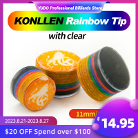 KONLLEN Cue Tips Rainbow เคล็ดลับ1114มม. 9หลายชั้นหมูผิว Clear สนุ๊กเกอร์บิลเลียดบิลเลียดสระว่ายน้ำ Cue Billiard อุปกรณ์เสริม