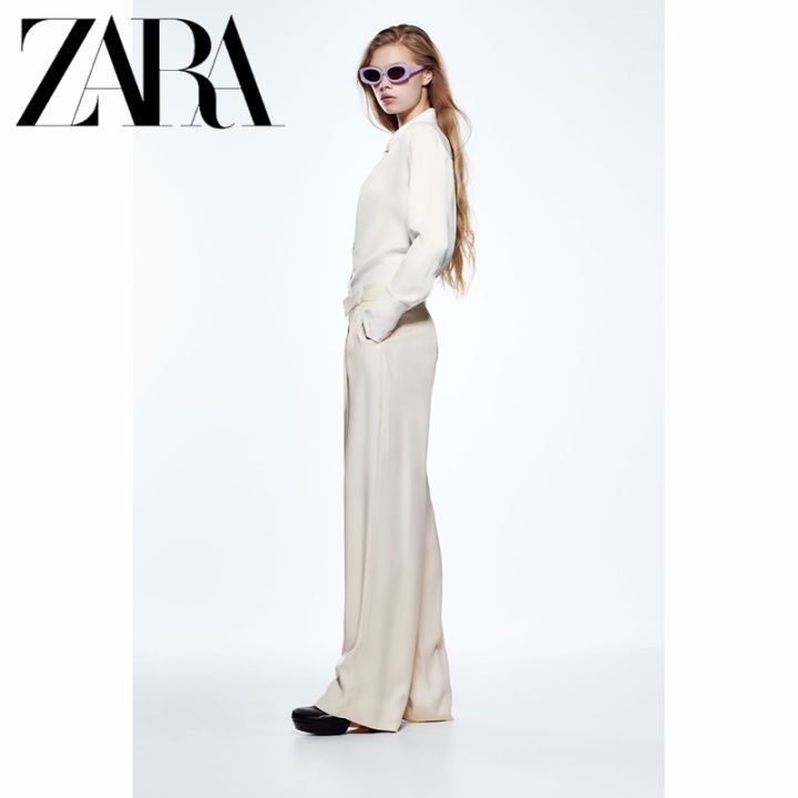 zara-ใหม่-เสื้อเชิ้ตแขนยาว-ผ้าเรยอน-สําหรับผู้หญิง