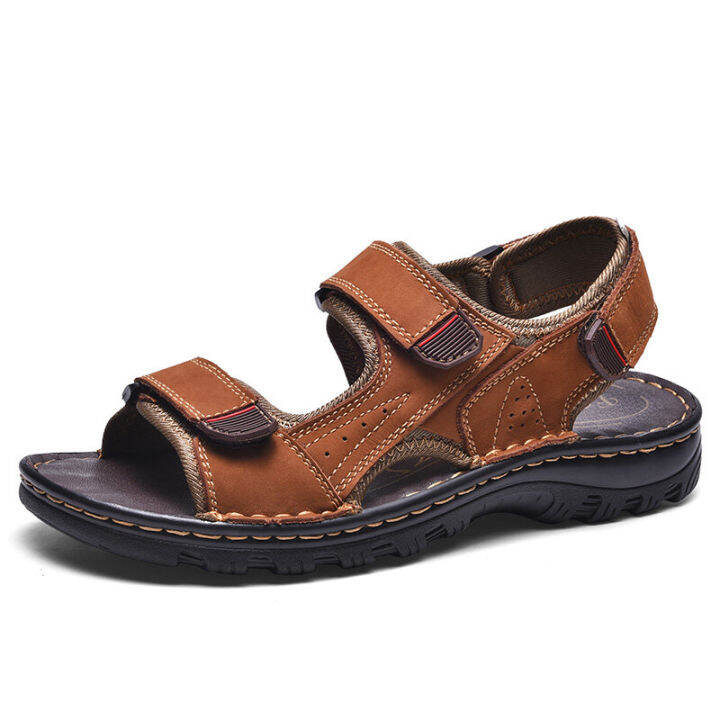 leather-men-fashion-slippers-casual-slippers-for-men-outdoor-sports-shoes-velcro-shoes-sandals