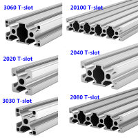 EU 2020 2040 2060 3030 3060 4040 2080 20100 T-Slot โปรไฟล์อลูมิเนียม100 200 500 800มม. Linear Rail Extrusion CNC 3D ชิ้นส่วนเครื่องพิมพ์