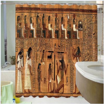【CW】๑  Ancient Egypt Shower Curtain Ethnic Customs Room Hanging Fabric Curtai