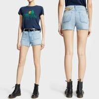 【hot】 Womens Printed Frayed Denim Shorts Elasticity fashion lady