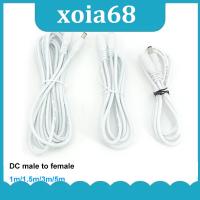 xoia68 Shop 1m 5m white DC Power supply Female to Male connector Cable Extension Cord Adapter Plug 12V 22awg 5.5x2.1mm Cords For Strip Light