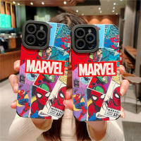 PU นิ่มเคสสำหรับ IPhone 11 12 13 14 Pro Max เคสการ์ตูน Spider Man 7 8 Plus XR XS Max ฝาหลัง14 Plus ซิลิโคนกันกระแทกเคสโทรศัพท์สำหรับเด็กผู้ชายและเด็กผู้หญิง