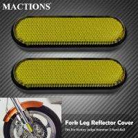 2XMotorcycle Front Fork Reflector Sticker Lower Legs Slider Safety Warning สีเหลือง For Victory Judge Hammer-S Hard-Ball Moroter