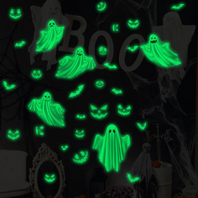 3PCS Sticker Decal Hallowmas Indoor Party Supplies Bat Wall Bathroom Decor Ghost Halloween Film