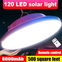 120LED ที่มีประสิทธิภาพชาร์จโคมไฟตั้งแคมป์แบบพกพาเต็นท์แสงพลังงานแสงอาทิตย์ตั้งแคมป์ไฟ8000มิลลิแอมป์ชั่วโมงแสงที่แข็งแกร่งทำงานแขวนโคมไฟ