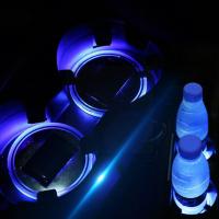 Solar Powered LED Car Cup Holder Mat Pad Drink Bottle Light And Interior Acrylic With Sensor Decoration Vibration Coaster C R6S5 Bulbs  LEDs HIDs