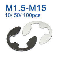 10/50/100 pcs 304 สแตนเลส/ 65 # Mn เหล็ก E คลิป Circlip แหวนยึดเครื่องซักผ้า M1.2 M1.5 M2 M3 M3.5 M4 M5 M6 M7 M8 to M13-GONGXI