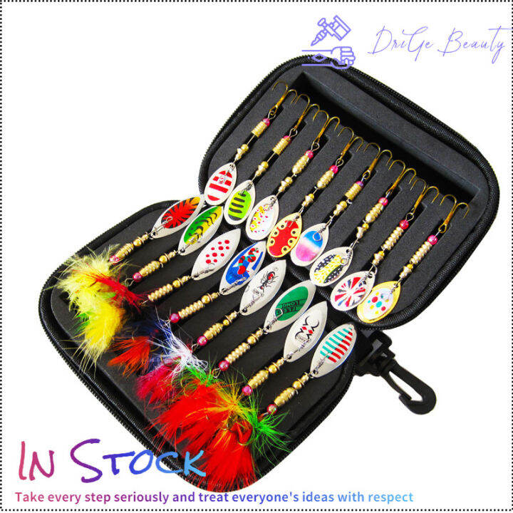 คลังสินค้าพร้อม-16pcs-เหยื่อตกปลา-spinner-ช้อนชุด-escape-prevention-treble-hooks-พร้อมกระเป๋าเก็บสำหรับปลาเทราท์เบส-salmon